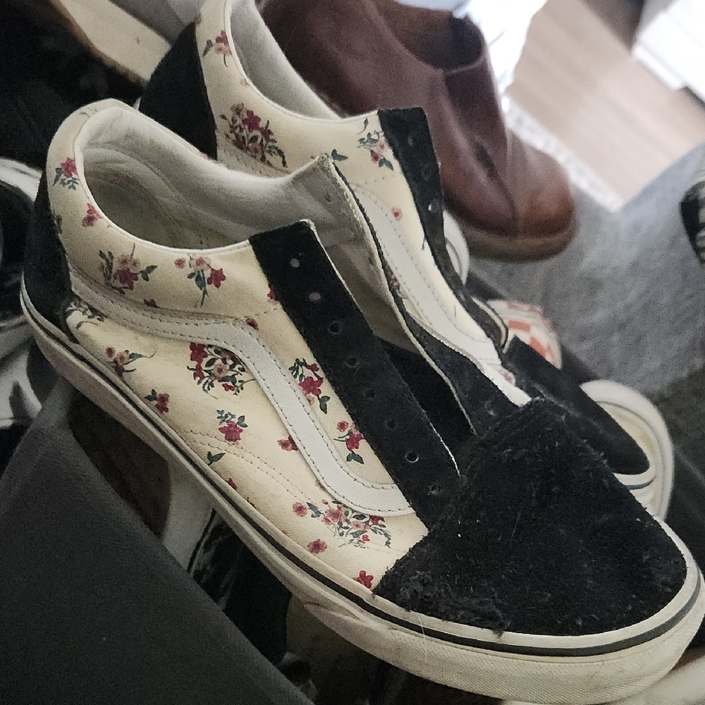 Floral Canvas High-Top Sneakers
